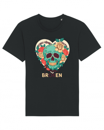 I am Broken Ok Skeleton Valentine Skull Black