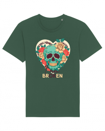 I am Broken Ok Skeleton Valentine Skull Bottle Green