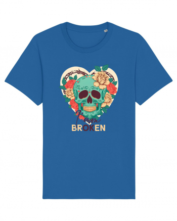 I am Broken Ok Skeleton Valentine Skull Royal Blue