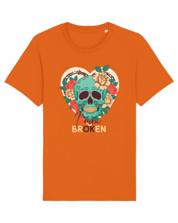 I am Broken Ok Skeleton Valentine Skull Bright Orange