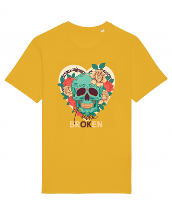 I am Broken Ok Skeleton Valentine Skull Spectra Yellow