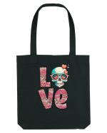 Love Heart Valentine Skull Sacoșă textilă