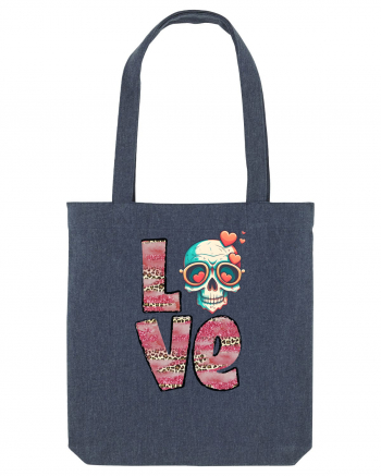 Love Heart Valentine Skull Midnight Blue