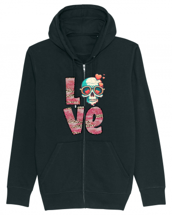 Love Heart Valentine Skull Black