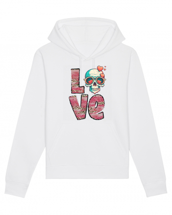 Love Heart Valentine Skull White