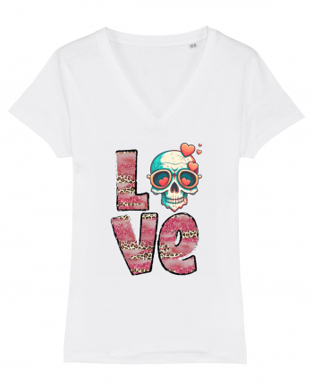 Love Heart Valentine Skull White