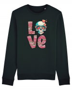 Love Heart Valentine Skull Bluză mânecă lungă Unisex Rise