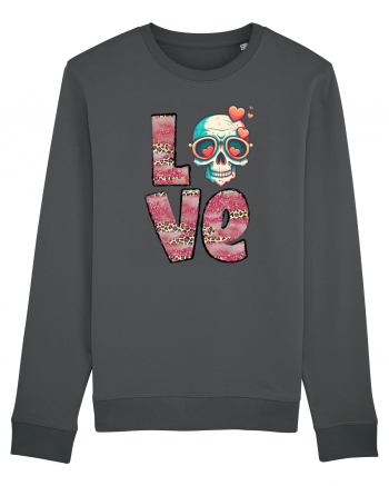 Love Heart Valentine Skull Anthracite