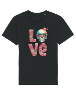 Love Heart Valentine Skull Tricou mânecă scurtă Unisex Rocker