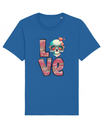 Love Heart Valentine Skull Royal Blue