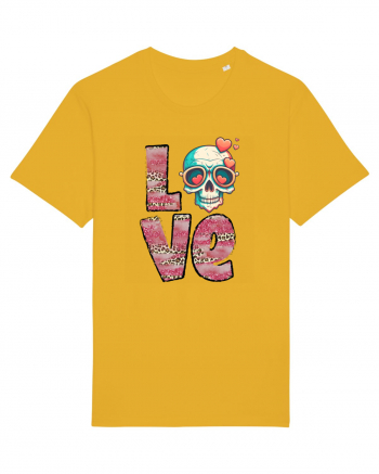 Love Heart Valentine Skull Spectra Yellow