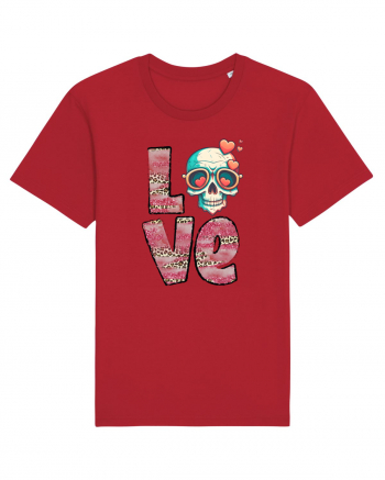 Love Heart Valentine Skull Red