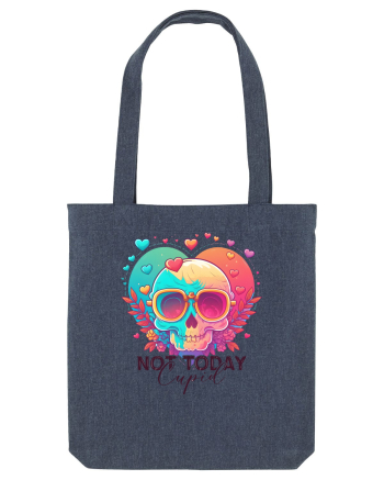 Not Today Cupid Anti Valentine Skull Midnight Blue