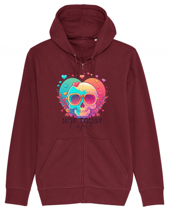 Not Today Cupid Anti Valentine Skull Burgundy