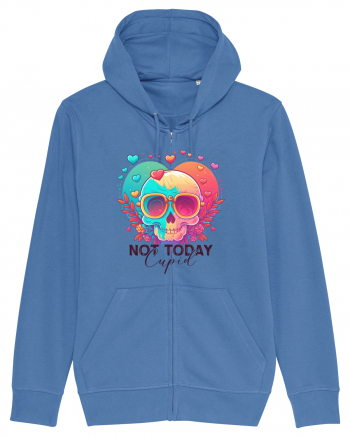 Not Today Cupid Anti Valentine Skull Bright Blue