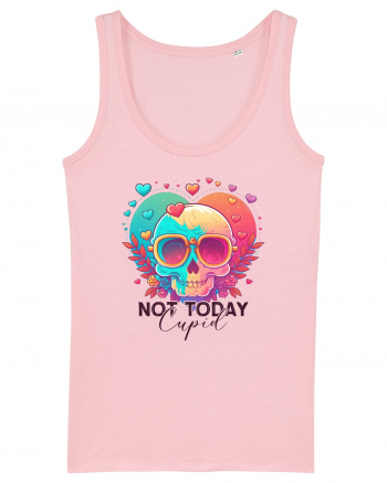 Not Today Cupid Anti Valentine Skull Cotton Pink