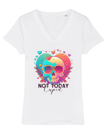 Not Today Cupid Anti Valentine Skull White