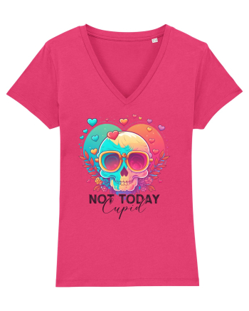 Not Today Cupid Anti Valentine Skull Raspberry