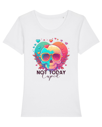 Not Today Cupid Anti Valentine Skull White