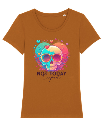 Not Today Cupid Anti Valentine Skull Roasted Orange