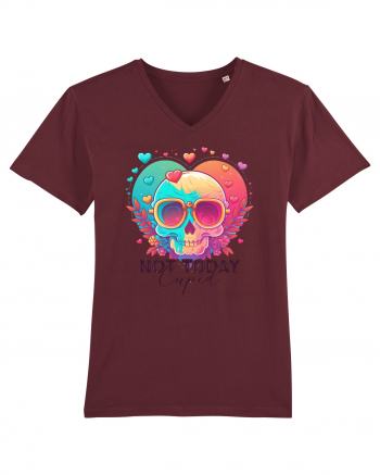 Not Today Cupid Anti Valentine Skull Burgundy