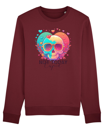 Not Today Cupid Anti Valentine Skull Burgundy