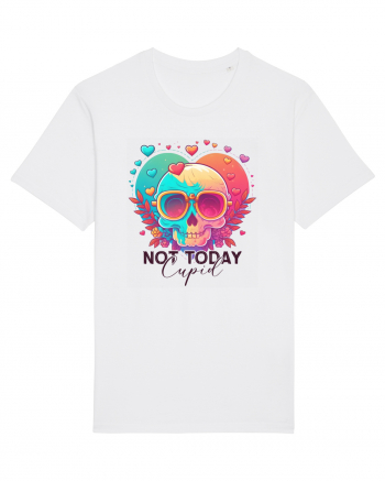 Not Today Cupid Anti Valentine Skull White