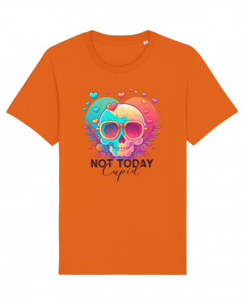 Not Today Cupid Anti Valentine Skull Bright Orange