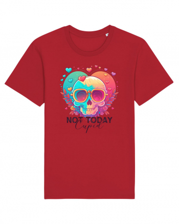 Not Today Cupid Anti Valentine Skull Red