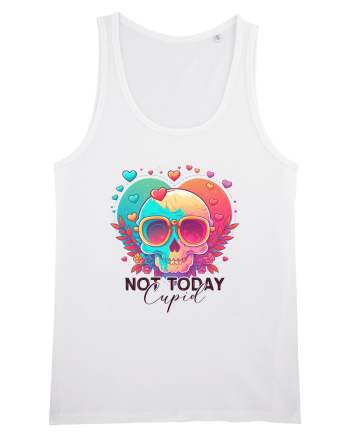 Not Today Cupid Anti Valentine Skull White