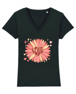 Love Hippie Flower Tricou mânecă scurtă guler V Damă Evoker