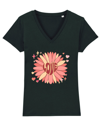 Love Hippie Flower Black