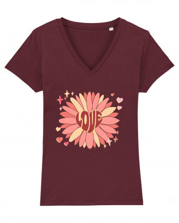 Love Hippie Flower Burgundy