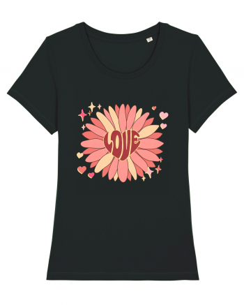 Love Hippie Flower Black