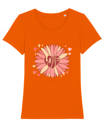 Love Hippie Flower Bright Orange