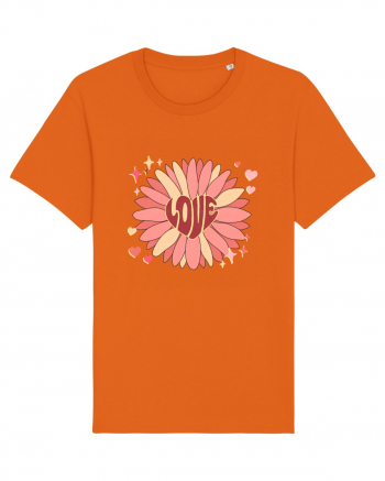 Love Hippie Flower Bright Orange