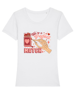 We're Perfect Match Tricou mânecă scurtă guler larg fitted Damă Expresser