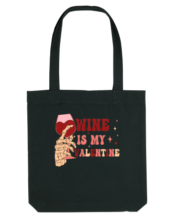 Wine Is My Valentine Black