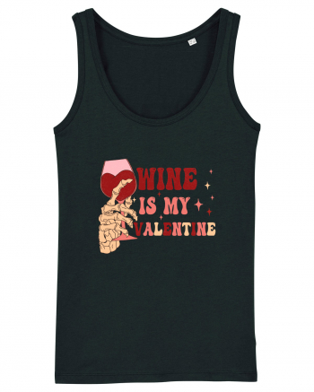 Wine Is My Valentine Black