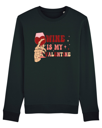 Wine Is My Valentine Black