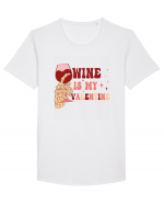 Wine Is My Valentine Tricou mânecă scurtă guler larg Bărbat Skater