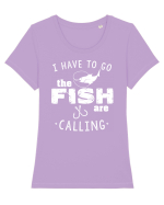 The fish are calling Tricou mânecă scurtă guler larg fitted Damă Expresser