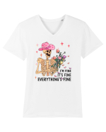 I'm Fine It's Fine Everything's Fine Tricou mânecă scurtă guler V Bărbat Presenter