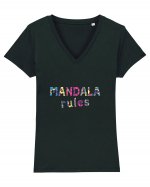 Mandala Rules Tricou mânecă scurtă guler V Damă Evoker