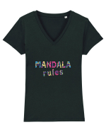 Mandala Rules Tricou mânecă scurtă guler V Damă Evoker