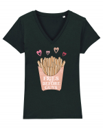 Fries Before Guys Tricou mânecă scurtă guler V Damă Evoker