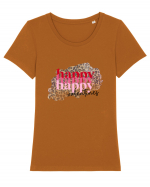 Happy Happy Valentines Tricou mânecă scurtă guler larg fitted Damă Expresser