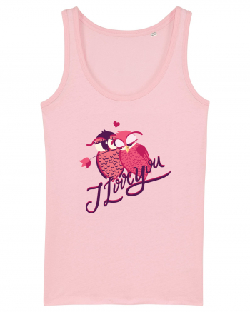 I Love You Sweet Owls Cotton Pink