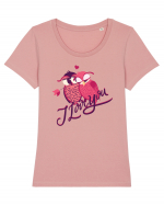 I Love You Sweet Owls Tricou mânecă scurtă guler larg fitted Damă Expresser