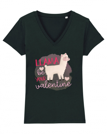 Llama Be Your Valentine Black